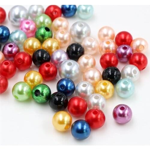 Hot Sale 50pcs 8MM Mixed Color Fashion Bright Candy Color Acrylic Pears Spacer Loose DIY Bracelets & Necklaces Making-Z4-15