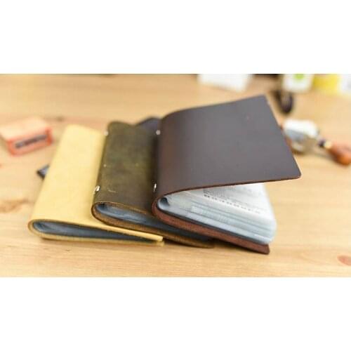 Leather cover pure handmade DIY Business ID Name Credit Card Holder Case by handmade first really layer leather can free imprint