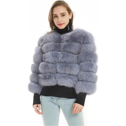 Maomaokong 2020 new real fox fur Winter natural fur Fashion short Slim jacket Luxury leather jacket Womens jacket
