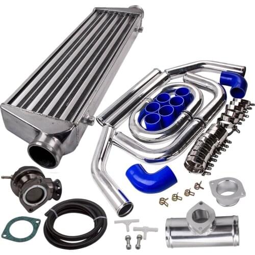550x175x64 2.5" Aluminum Intercooler & 64mm Piping & Silicon Hose &Type-S BOV Universal Turbo Core 550mmx 180mmx 64mm 27 x7x2.5