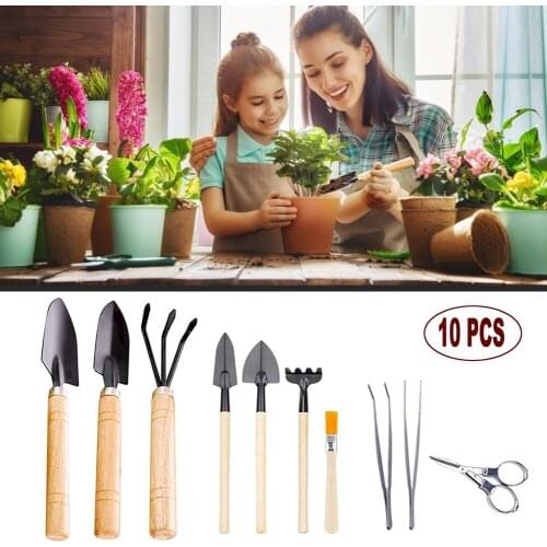 10 pcs/Set Garden Plant Tool Mini Hand Transplanting Planting Tools for Yard Lawn Bonsai Succulent Indoor and Outdoor