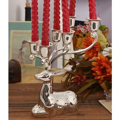 Fashion deershape 6 lights metal alloy candle holder metal candle stand lanterna decorativa home decoration accessories ZT008