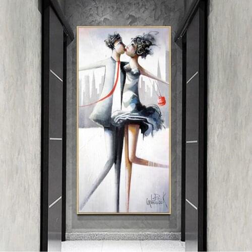 Nordic Men and Women Kissing Minimalist Decoration Canvas Painting Couple Love Print Living Room Wall Canvas Home Decoration