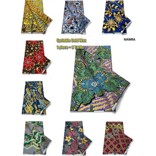 2021 New Arrival Guaranteed Veritable African Printed gold Wax Ankara Real Wax Ghana Style sewing Fabric 6 Yards 100% cotton Q&4