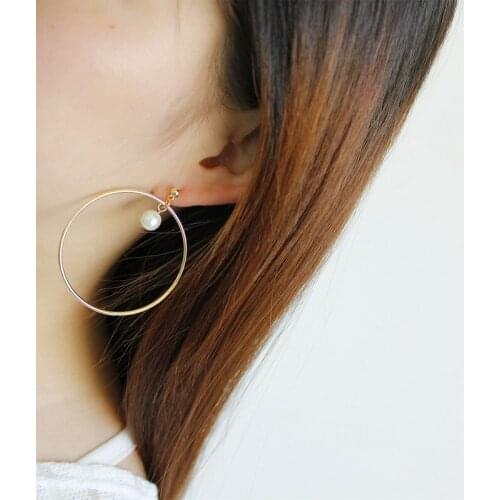 New fashion jewelry Bohemia accessories round with pearl dangle earring best gift for lovers wholesale E298