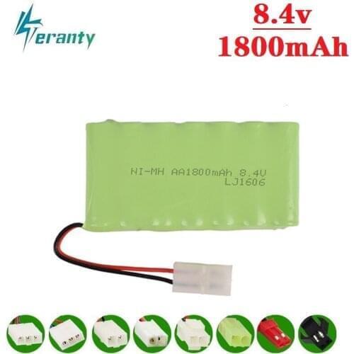 Upgrade 8.4v 1800mah NiMH Battery For Rc Toys Cars Tanks Trucks Robots Guns Boats AA Ni-MH 8.4v Rechargeable Battery Pack 1pcs