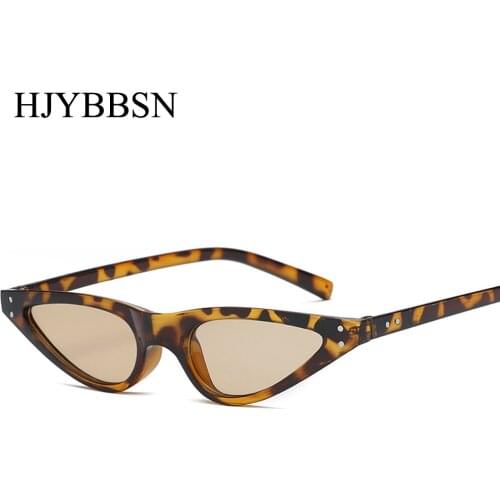 HJYBBSN Small Triangle Cat Eye Sunglasses Women Fashion Vintage Cat Eyeglasses Female Ladies Stylish Sun Glasses UV400 Goggles