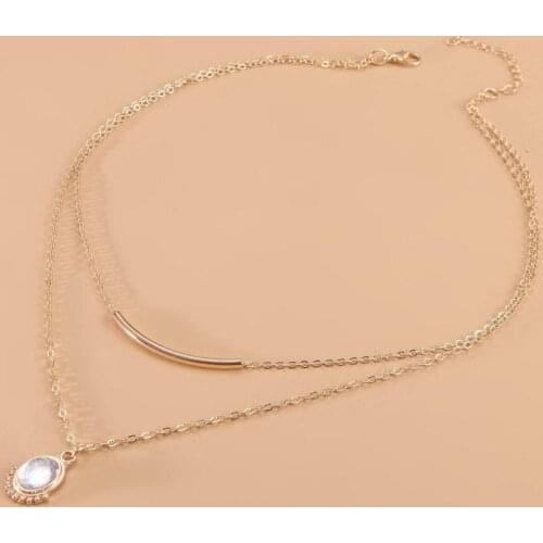 Bohemian Style Necklace 2021 Fashion New Necklace Personality Wild Flat Snake Chain Moon Multilayer Necklace Womens Sales