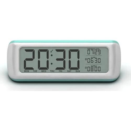 Plastic Single Face Private mold LCD Clock with Snooze, alarm music Temperature Calendar Alarm Clock