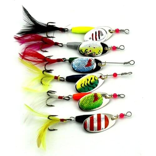 Hot Sale Wobblers New 6Pcs/Set False Fly Fishing Lures Spinner Crankbait Assorted Tackle Hooks River Ocean Simulation Bait 2020