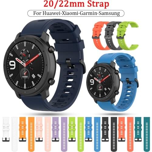 22MM 20MM Silicone Strap Watchband for Xiaomi Huami Amazfit GTR 47MM 42MM GTS Smart Wristband Sport Replacement Bracelet Band
