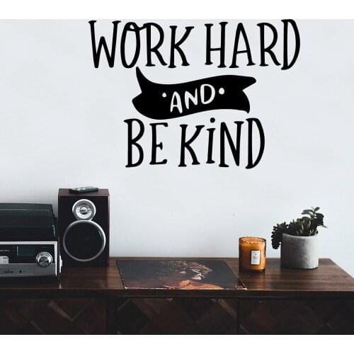 Removable Work Hard Frase Wall Sticker Removable Home Decor Children House Wall Art Sticker Murals