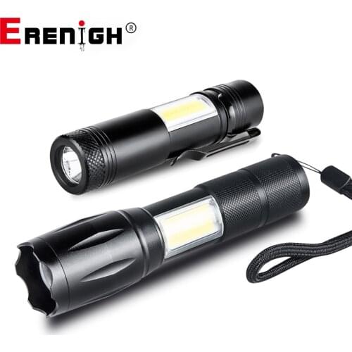 4 Modes AA/18650 Battery Powered LED Flashlight Torch 600/300 Lumen T6/Q5+COB Portable Lantern Camping Hunting Working Linterna