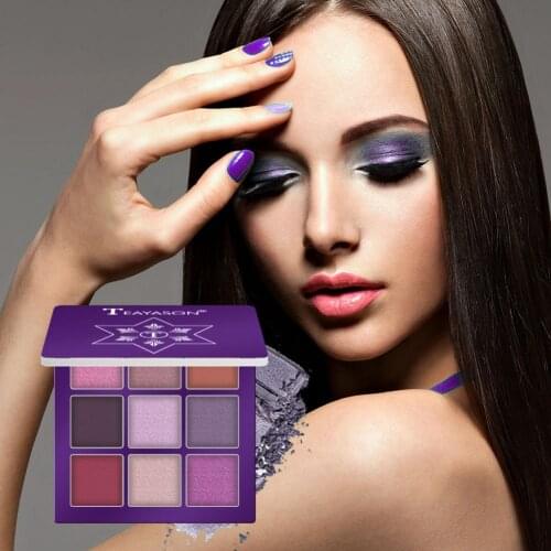 9 Color Eyeshadow Dish Earth Color Pearlescent Matte Eye Shadow Diamond Glitter Unique Eye Makeup Waterproof Cosmetics