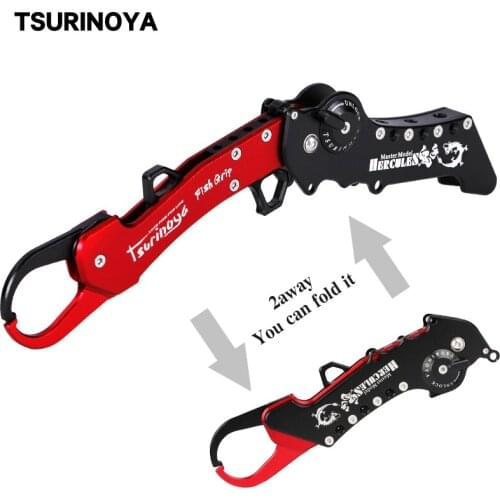 TSURINOYA Foldable Fishing Lip Gripper HERCULES High Strength Aluminum Alloy Multi-purpose Portable Fish Plier Grip Fishing Tool
