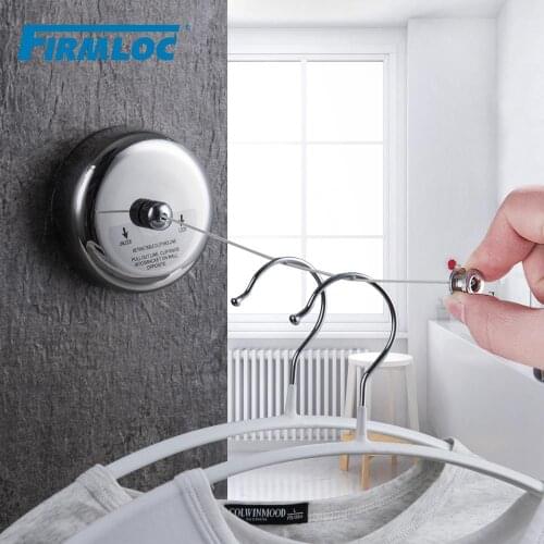 Firmloc Stainless Steel Retractable Clothes line Rope Clothes Dryer Organiser Clothes Drying Rack Rope Laundry Hanger bath