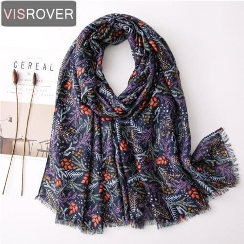 Visrover 2020 New Summer Floral Scarf For Women Shawl Bohemian Scarf Boho Chic Hijab Scarves Beach Dresses Wrap Scarfs Women