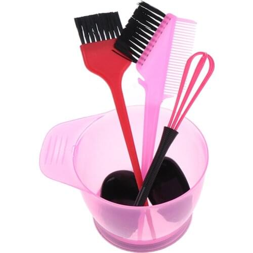 1/5pcs Hair Dye Color Brush Bowl Set With Ear Caps Hairdressing Styling Accessorie Dye Mixer Hair Tint Dying Coloring Applicator