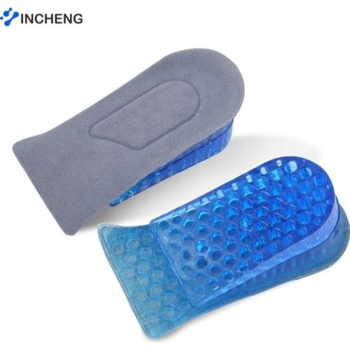 Silicone Height Increase Insoles Heel Spur Cushion Soles Relieve Foot Pain Protectors Heel Cup Insole Inserts Gel Pads