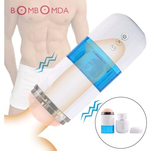 10 Mode Vibration 5 Modes Rotation Male Masturbator Cup Deep Throat Oral Dick Sucking Vibrator Adult Sex Toy For Men Sex Machine