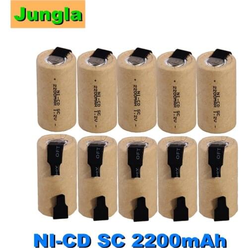 2200mAh rechargeable SC batteries flat top sub C battery NICD for screwdrivers 1.2V for emergency lighting for makita