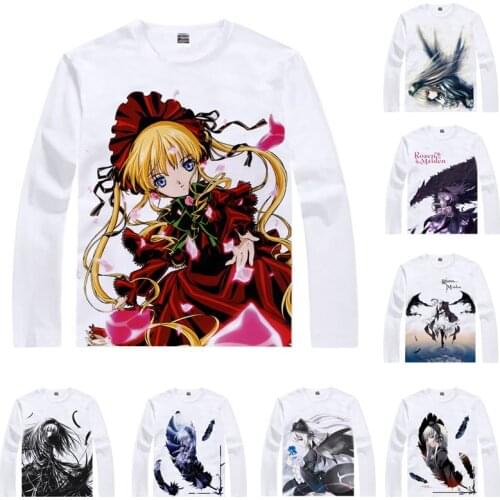 Coolprint Anime Shirt Rozen Maiden T-Shirts Multi-style Long Sleeve Suigintou Suiseiseki Shinku Cosplay Motivs Kawaii Shirts