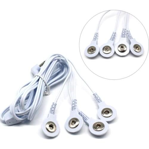 DC 2.5mm 4-way New Electrode Lead Wires Connecting Cables For Digital TENS Therapy Machine Massager Electrode Wire Plug