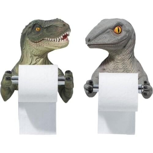 3D Dinosaur Roll Paper Holder Wall-mounted Toilet Paper Rack Tyrannosaurus Decor