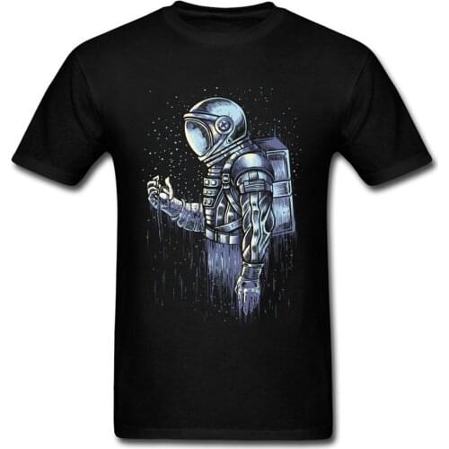 Disappear T-shirts Fitted Men T Shirt Birthday Tshirts NEW YEAR DAY Cotton Fabric Tees Astronaut Print Clothes Black Top Quality