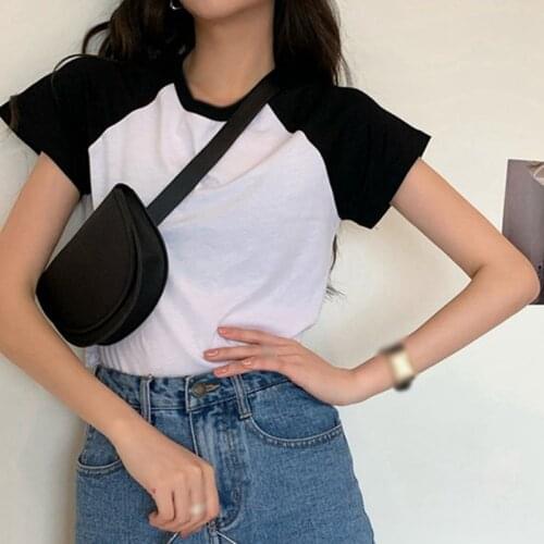 Summer Women Patchwork T-shirts Colorful Short Sleeve Harajuku Tee shirt ulzzang Streetwear Korean Style tops