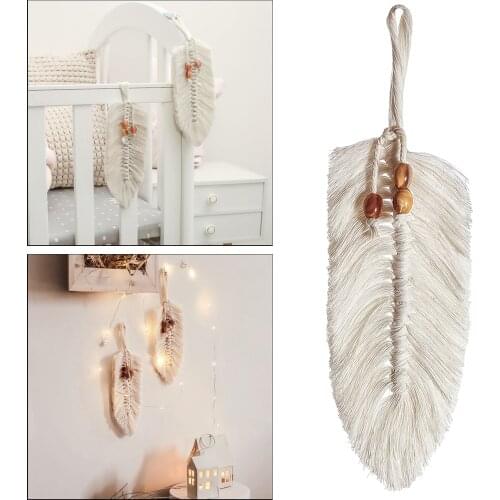 Leave Shaped Macrame Wall ing Boho Tapestry Curtain Fringe Woven Bohemian