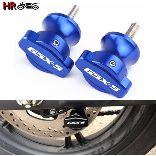 Logo GSX-S For SUZUKI GSX1300R HAYABUSA GSXS 750 1000 GSX-S1000 GSX-S750 8MM Motorcycle Swingarm Sliders Spools Stand Bobbins