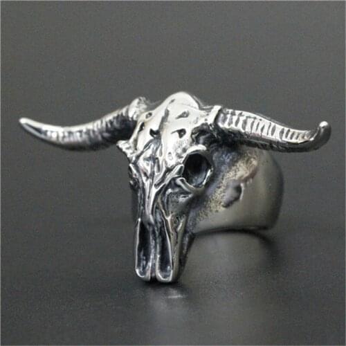 Support Dropship New Animal Head Heavy Ring 316L Stainless Steel Cool Boys Men Band Party Ring