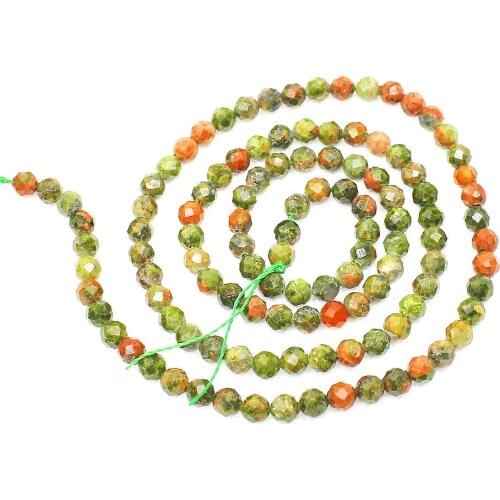 Natural Stone Flower Green Stone Beads 2-3mm Fine Cut Surface Flower Green Bead Jewelry Making DIY Necklace Bracelet Accessories