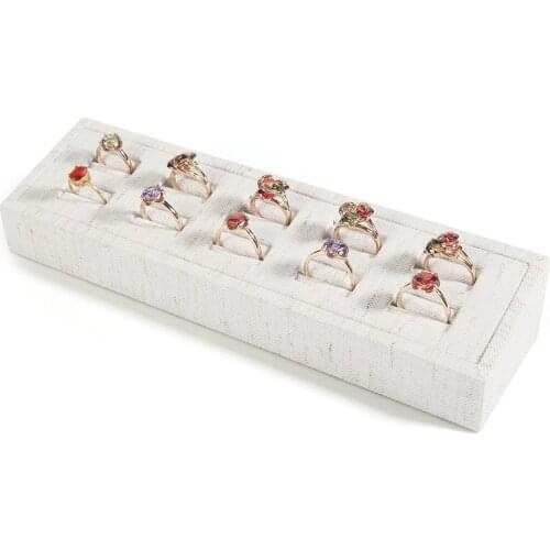 New Fashion White linen Ring Display Tray jewelry Display Tray Small Jewellry Display Tray
