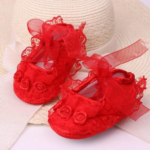 Soft Soled Non-slip Footwear Lace Shoes Prewalker Newborn Infant Baby Girls Lace Up Soft Sole Warm Casual Flats First Walk Shoes
