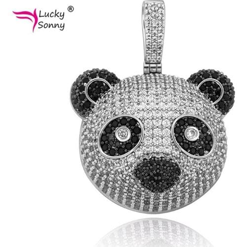 Lucky Sonny New Panda Pendant Bear Necklace Zircon Necklace for Women Child Gift Charm Chains Necklaces Fashion Hip Hop Jewelry