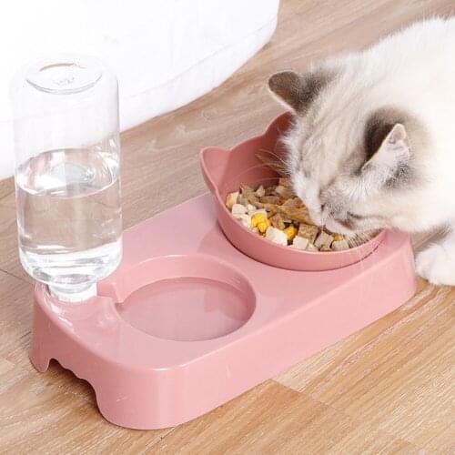 Pet Cat Elevated Bowls Durable Double Cat Dog Bowls Raised Stand 2 in 1 Cat Feeding & Watering Supplies Dog Feeder Pet Supplies