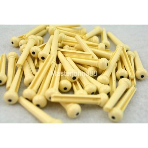 Lots of 50pcs Alice Acoustic Guitar Bridge Pins Ivory/Black With 2mm Dot Free Shipping Wholesales
