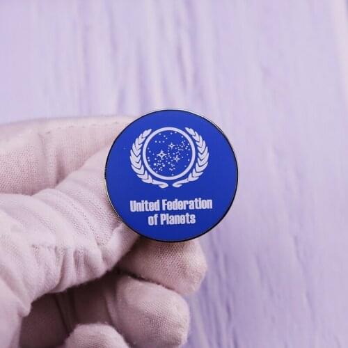 United Federation Of Planets Pin Star-Trekkkk Brooch Blue Button Badge