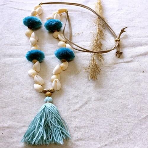 Dongmu Jewellery new 2018 handmade necklaces long tassels shell pendant ms contracted style restoring ancient best gift