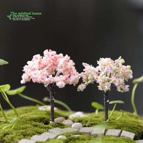 1 Pcs Micro Landscape Bonsai Plant Mini Tree Terrarium Figurines Garden Miniature Resin Craft Home Garden Decoration