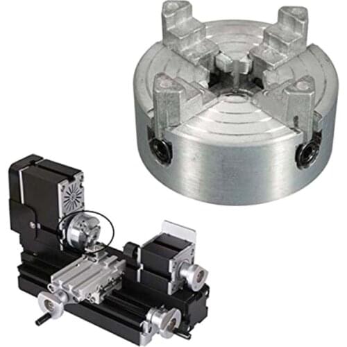 4 Jaw Lathe Chuck Wood Lathe Chuck Wood Turning Clamp Zinc Alloy Silver Milling Drilling Tool Threaded Back for machine M4YD