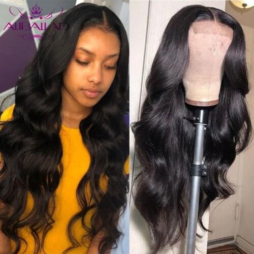 Aliballad 4x4 Lace Closure Wigs Brazilian Body Wave Lace Front Human Hair Closure Wigs For Black Women With Baby Hair Remy 150