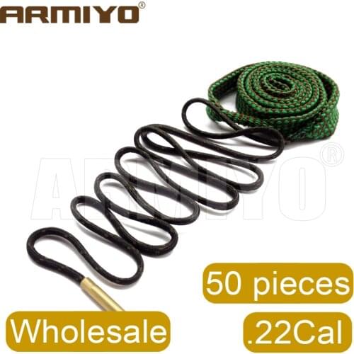 Armiyo Wholesale 50Pcs/pack .17Cal .22Cal .30Cal .32Cal .357Cal .38Cal .45Cal 12GA Barrel Gun Bore Brush Cleaning Sling Hunting