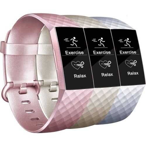 Baaletc For Fit bit Charge 3 Bands Wrist Silicone Belt Bracelet Accessories For Fitbit Charge 3 Band Strap Small Large