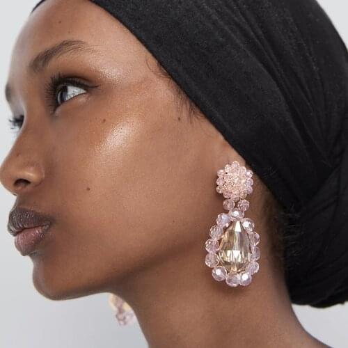 JURAN ZA Brand Crystal Earrings 2019 Newest Handmade Bijoux Boho Water Drop Statement Earrings for Women Wedding Party Gifts