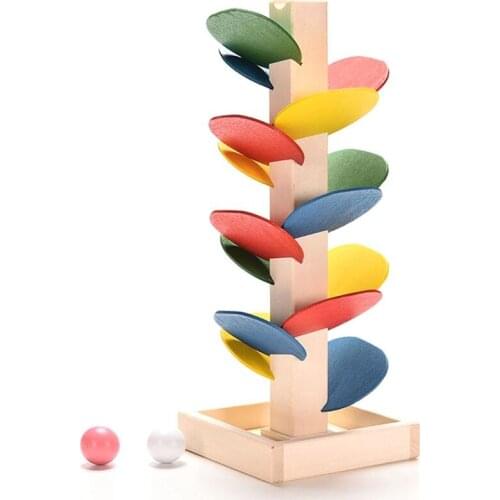 Wooden Toys for Children Colorful Building Blocks Tree Ball Run Track Baby Kids Game Wood Toy