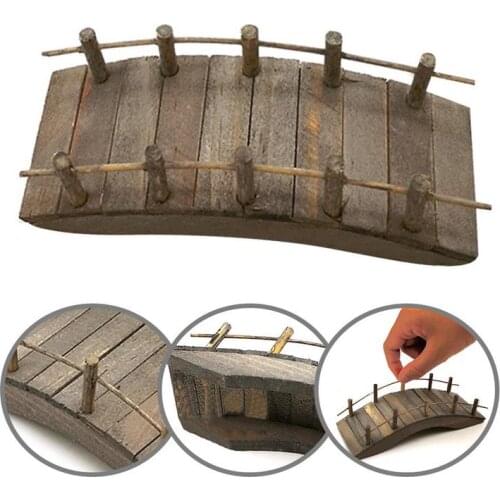 1:12 Dollhouse Mini Wooden Arch Bridge Garden Miniatures Bridge For Ornament Dollhouse Decor Craft Garden Miniatures Bridge