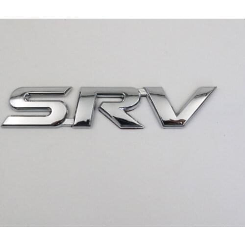 For Toyota SRV Emblem 3D Letter Chrome Silver Car Badge Logo Sticker